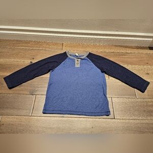 Old Navy Boys Waffle Long Sleeve Shirt Blue Size 6-7 Years